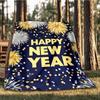 1pc New Year Decorations Outdoor Blanket - Lightweight Flannel Throw For Travel, Camping, Livingroom, Couch, Chair yy251114234