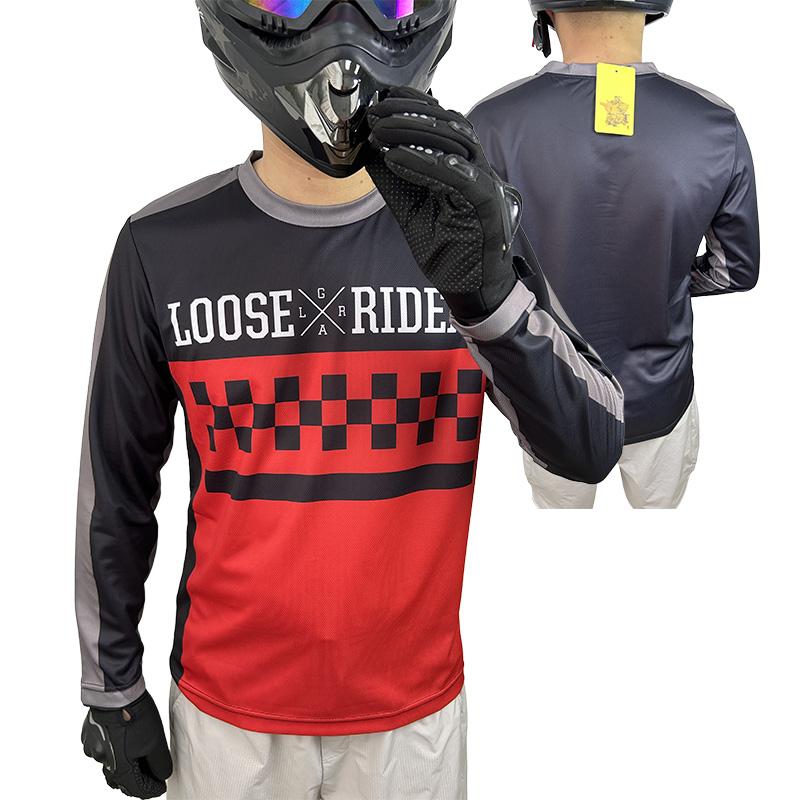 Loose Riders Men's Long Sleeve Motocross Jersey, Downhill Jersey, Motorcycle T-Shirt, Dirt Bike Shirt