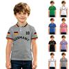 Kids Polo Shirt Short Sleeve Button Down Collar Lightweight Breathable Fabric Suitable for Casual and Sports Activities with Printed Number and Text