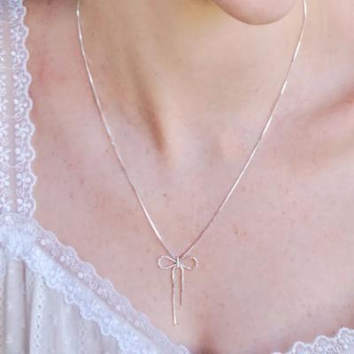 [Silver 925][Worn by Aespa's Ningning] Claire Ribbon Necklace