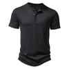 Henley-Kragen Sommer Herren Casual Einfarbig Kurzarm T-Shirt für Männer Polo Herren Baumwolle Herren T-Shirts