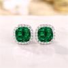 Bright White/Yellow/Pink CZ Stud Earrings for Women Fashion Contracted Jewelry High Quality Wedding Engagement Earrings