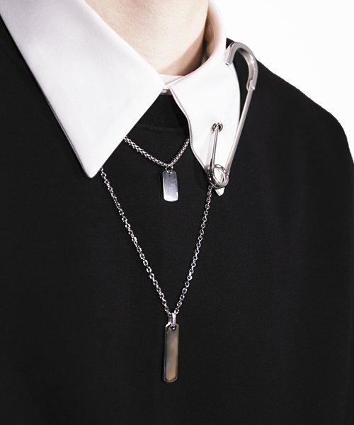 Acha Surgical Steel Name Tag Necklace _ Silver