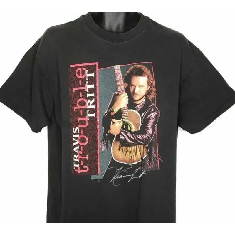 Unisex Travis Tritt Concert T Shirt Vintage 90S 1992 Cotton Black All Size