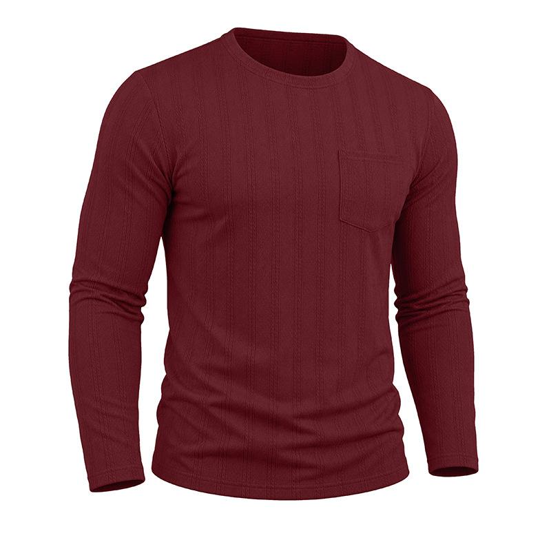 Men S Long Sleeve Crew Neck Pullover Knit T Shirt Casual Fall Winter