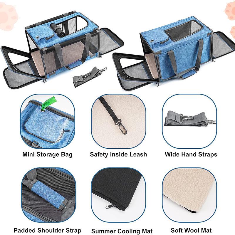 Large-Capacity Breathable Cat & Small Dog Outing Bag, Foldable & Portable Handheld Pet Carrier