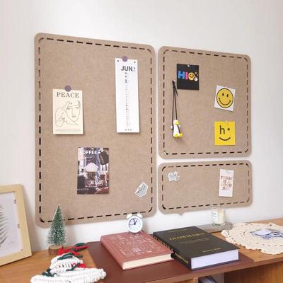 Self-Adhesive Felt Wall Sticker & Cork Board for Photos & Messages - Punch-Free, Decorative Display Board for Living Room 