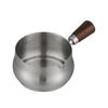Tazzina per Salsa in Acciaio Inossidabile 304 con Manico Sottotazza Manico in Legno Bistecca Pepe Nero Salsa di Pomodoro Sottotazza Salsa per Snack Coreani