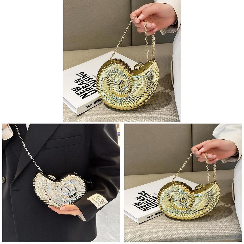 Acrylic Shell Clutch Bag With Lock Closure For Daily Fashion Events