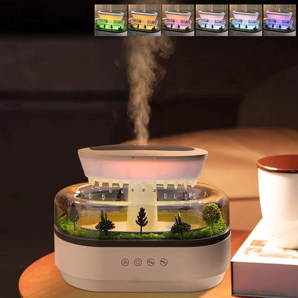 White Raindrop Air Humidifier Colorful Light Ultrasonic Fragrance Diffuser Aroma Humidifier  Home