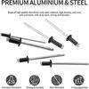 120Pcs Black Blind Rivets 6 Sizes Pull Rivets Pop Rivets  Deep Water Installing Boat
