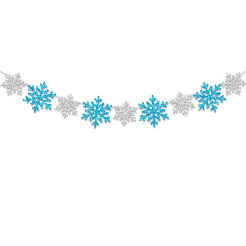 Winter Wonderland Party Decorations Christmas Snowflake Pull Flag Banner