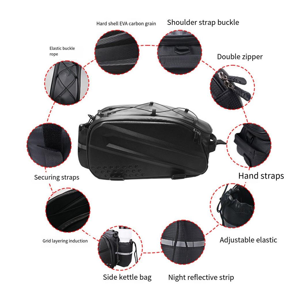 Vattentäta Cykelväskor Pakethållarväska Cykling Baksätesväska Bakre Förvaringsväska Stor Kapacitet Cyklar Bagageväskor