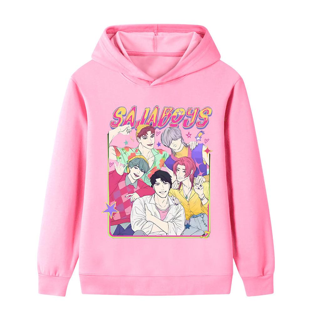 B1227 Kids Boys Girls Sajaboys Kpop Rumi Zoey Mira Print Long Sleeves Hoodie