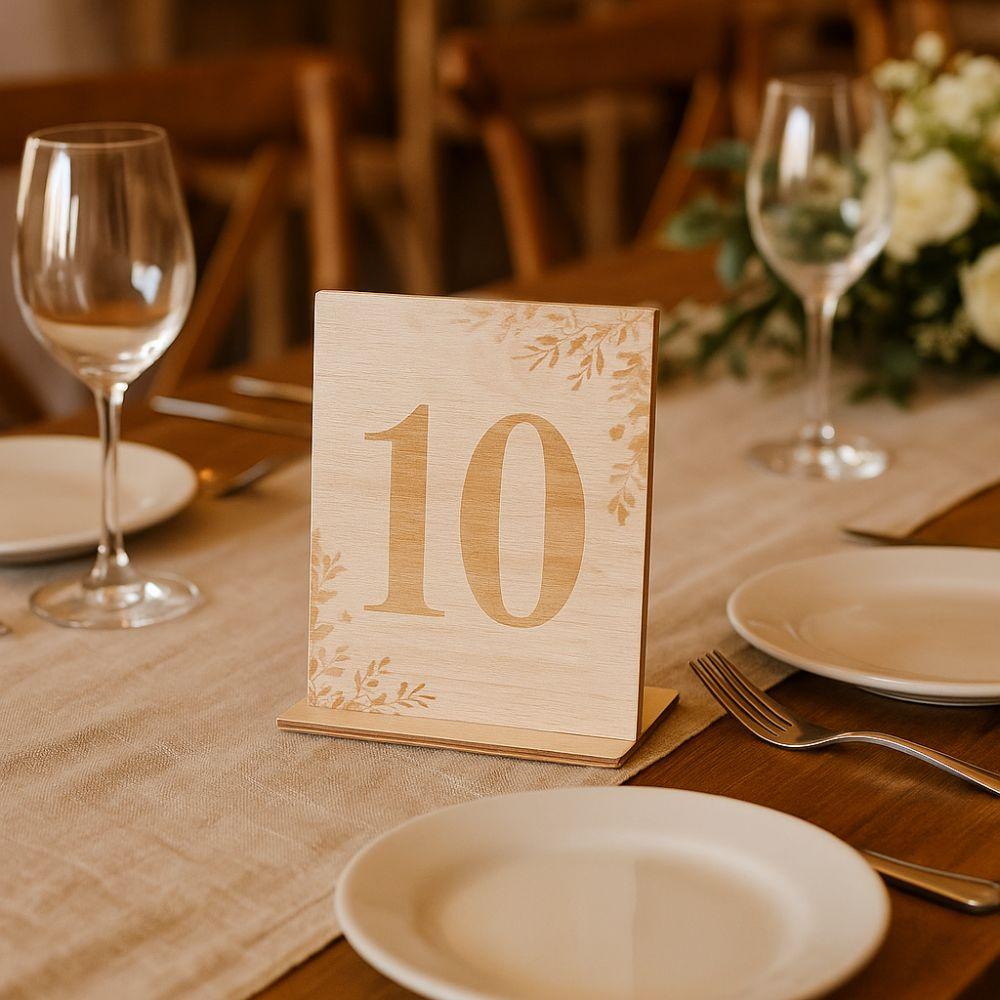 10pcs Reusable Rustic Table Signs 1-10 Numbers Seating Sign Cards Wooden Table Numbers  Anniversary