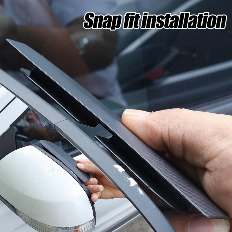 2 Stück Verbesserte Aufsteckbare Auto-Regenabweiser Auto-Rückspiegel-Regenabdeckung Universal Kohlefaser-PVC-Sonnenschutz Schutz Autozubehör