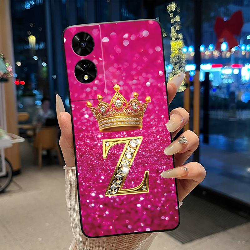 Beautiful Couple Phone Case For TCL 505 T509K T509A Bumper Black Silicone Shockproof Soft Casing Letter Crown Pattern Cover