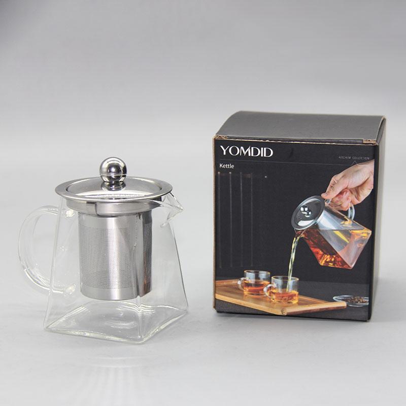 YOMDID Durable Teapot Brewing Tea Dual Purpose Make Tea Heated Container Tea Kettle Glass Tea Pot With Stainless Steel Infuser