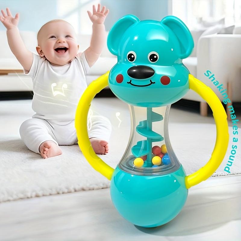 Hand-Cranked Bell Shaking Toy with Cute Blue Puppy Design , Perfect for Newborns & Toddlers, Ideal Christmas & Halloween Gift
