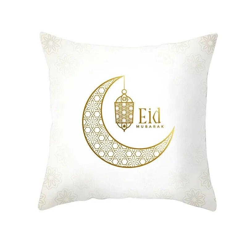 45x45cm Ramadan Decoration 2024 Home Mubarak Cushion Cover Cotton Eid Islamic Muslim Happy Eid Mosque Party Supplies