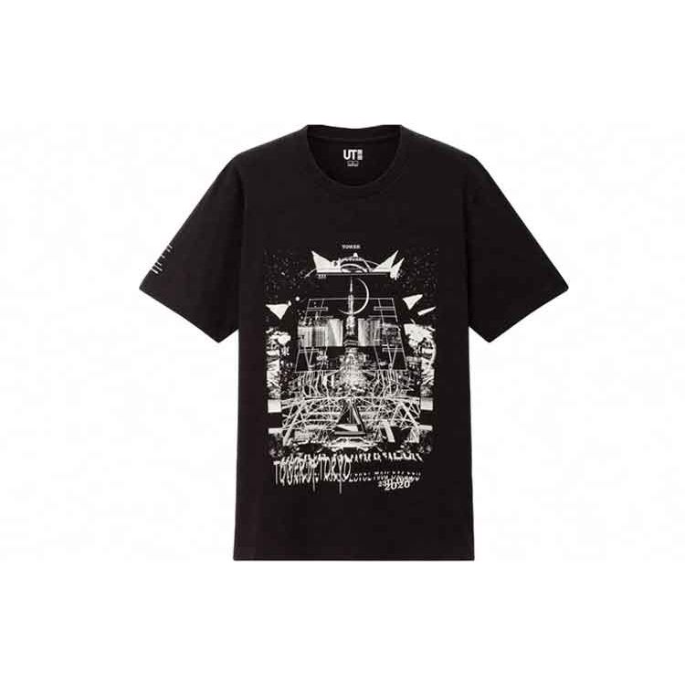 Uniqlo X Nanzuka Neo-Miyage Tsukuda Printed Straight T-Shirt Unisex Tops Black 427278