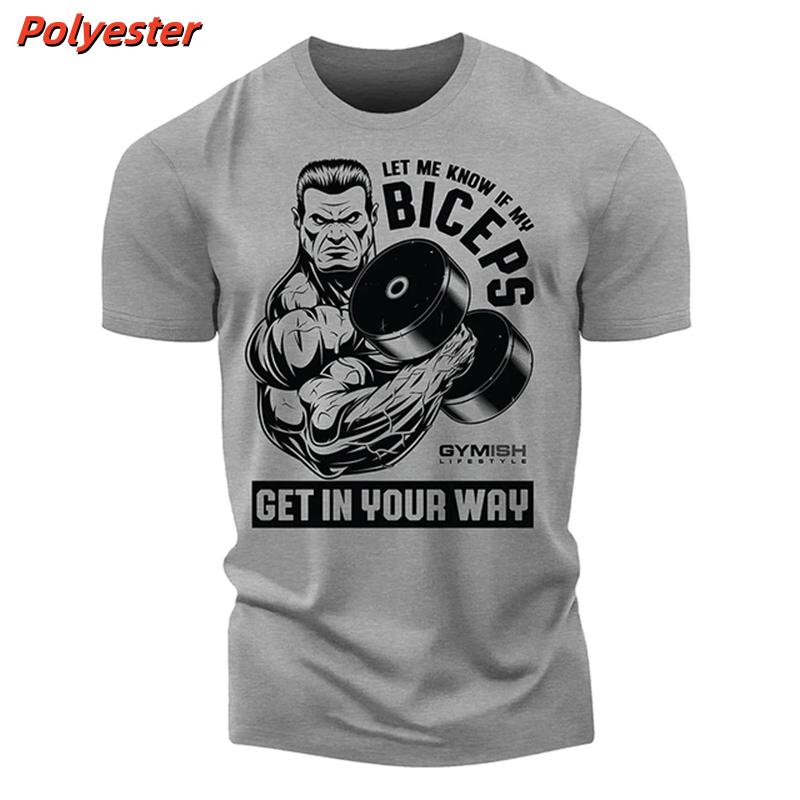 3D Printed Double Weightlifting T-shirt Men's Sports Fitness Pattern T-shirt