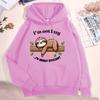 Sloth I'M Not Lazy I'M Energy Efficient Printed Long Sleeve Pullover Hoodies For Women And Men Autumn Winter Casual Sweatshirts