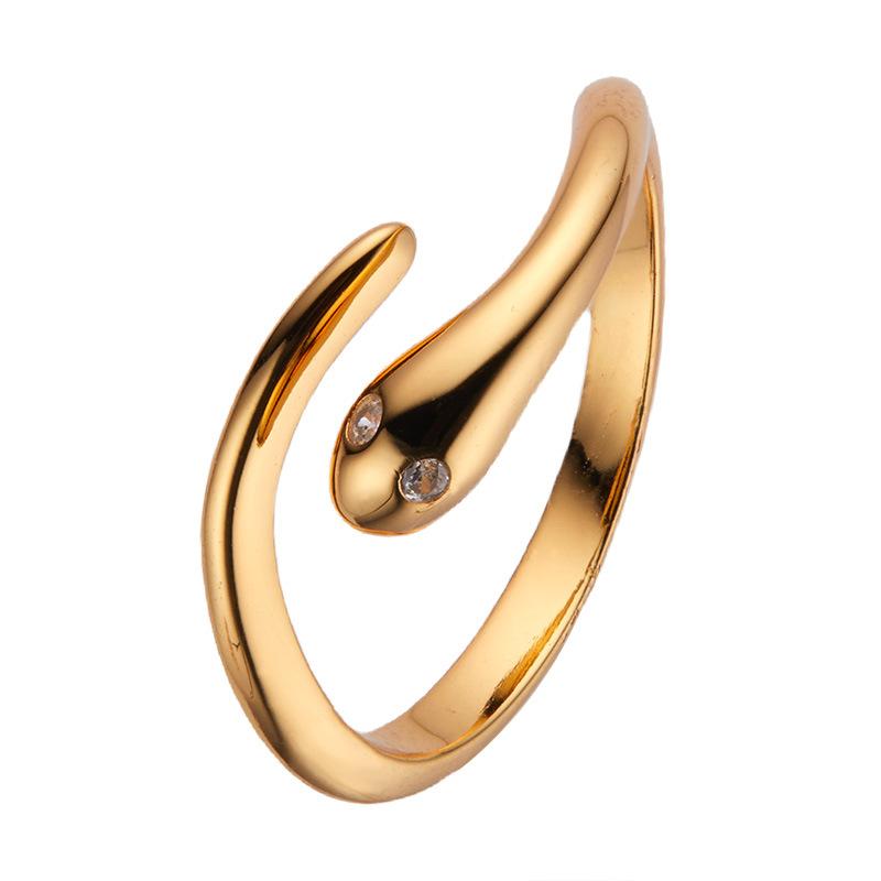 Original Design Niche S925 Sterling Silver Snake Ring 18K Non-Fading Index Finger Ring High-End Jewelry