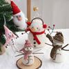 Festive Snowman Christmas Scene Plush Decoration Mini Ornament Holiday Supplies