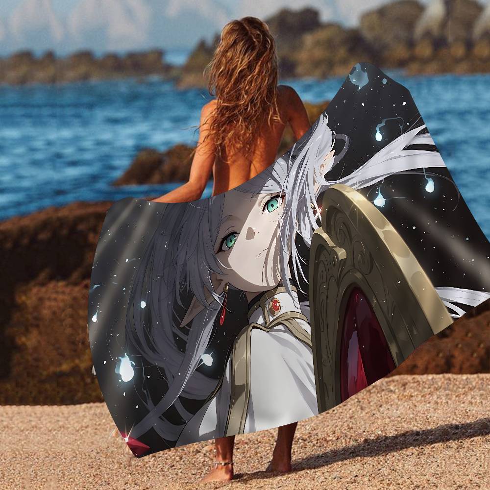 Japanese F-Frieren Anime Big Microfiber Beach Towels Quick Dry Towel Sand Beach Towels Pool Towel for Travel Swim Pool Yoga