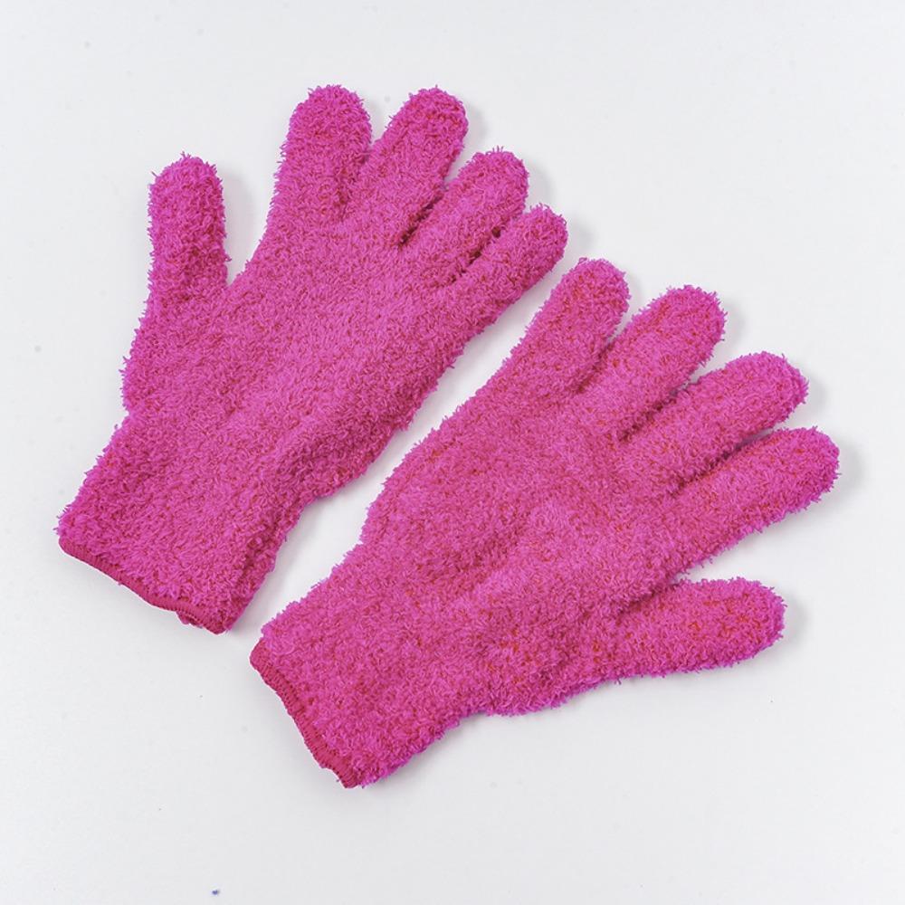 1 pair Reusable Car Care Absorbent Coral Fleece Dust Remover Removal Cleaner Cleaning Glove