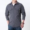 Men's Quick-Dry Military Tactical Outdoor Shirt, Long-Sleeve, Elastic, Breathable, Multi-Pocket Workwear for Spring & Autumn