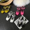 Vintage  Square Toe Summer Sandals Women Thick High Heels Shoes Ladies Mary Janes Pumps Luxury Designer Female Slingbacks  35-39
