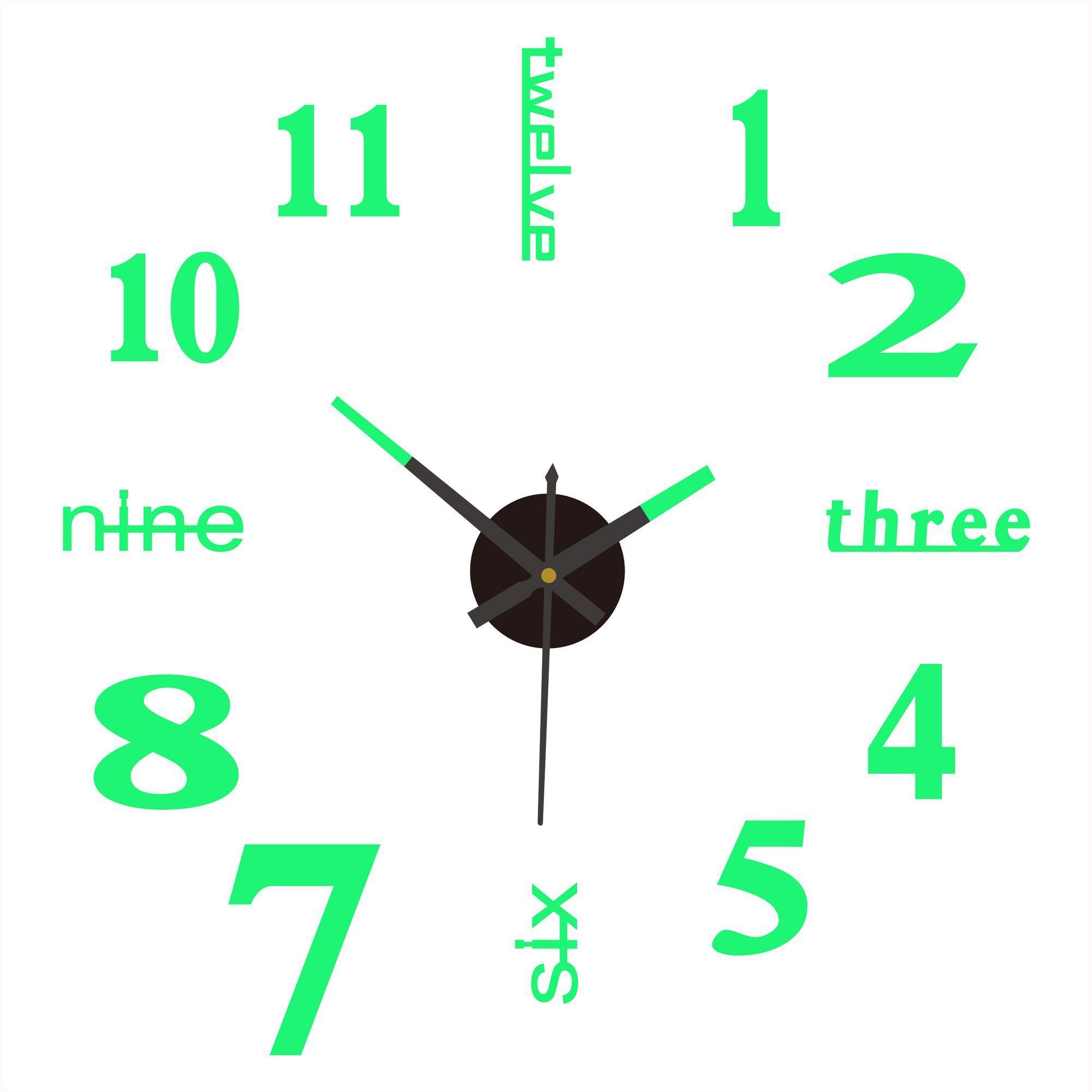 50CM DIY Clock Living Room Punch-free Ultra-quiet Simple Creative Home Wall Hanging Bedroom Clock (as the picture,50*50cm)