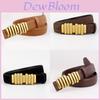 Genuine Leather Black Small Worms Wide Waist Belt For Women Fashion Casual Dress Jeans