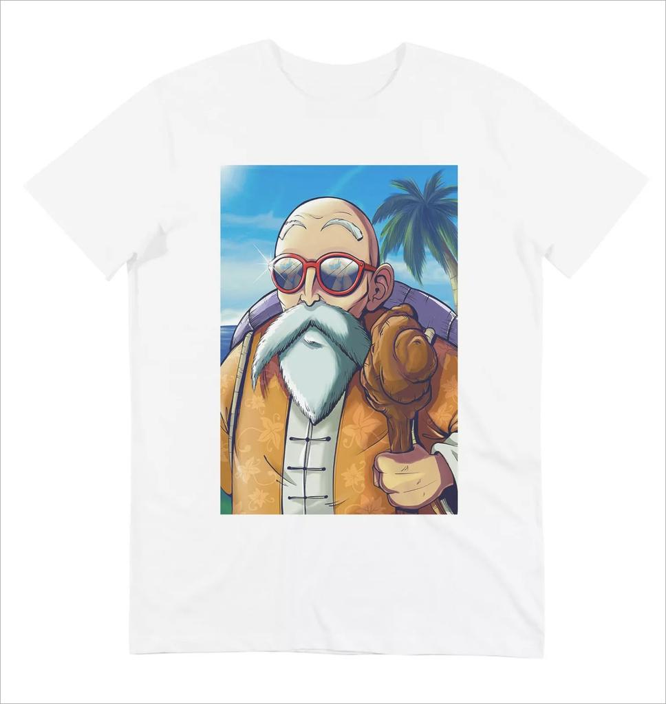 T-shirt Estiva Anime Dragon Ball Maestro Muten Uomo Donna Casual Harajuku Sportiva Larga Comoda Fitness Manica Corta Top Y2k