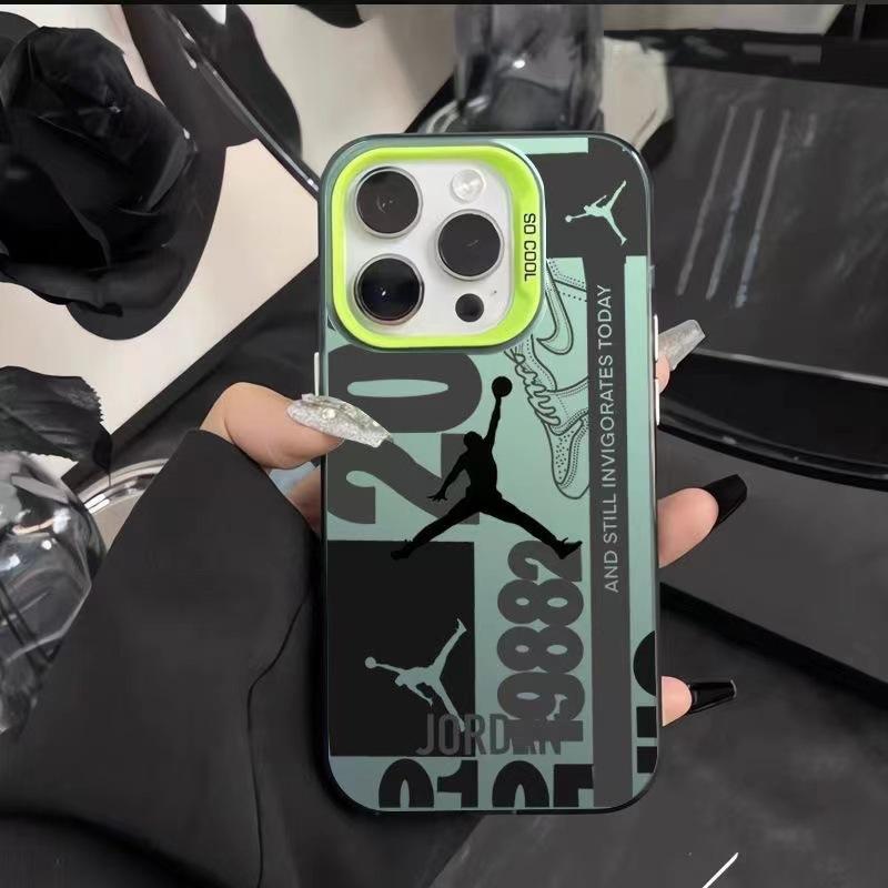Cartoon basketball flying man iPhone 15 Plus phone case, drop-proof, iPhone 16 Pro Max frosted case, trendy.