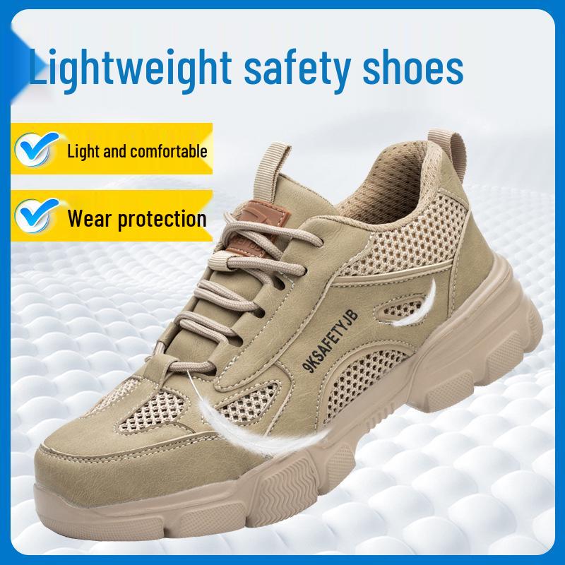Men's Lightweight Steel Toe Safety Shoes - Breathable & Protective for Summer