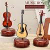 Violin Music Box,Wind Up Musical Box Violin with Rotatings Base,Mini Replicas Musical Instrument Model,Desktop Ornament