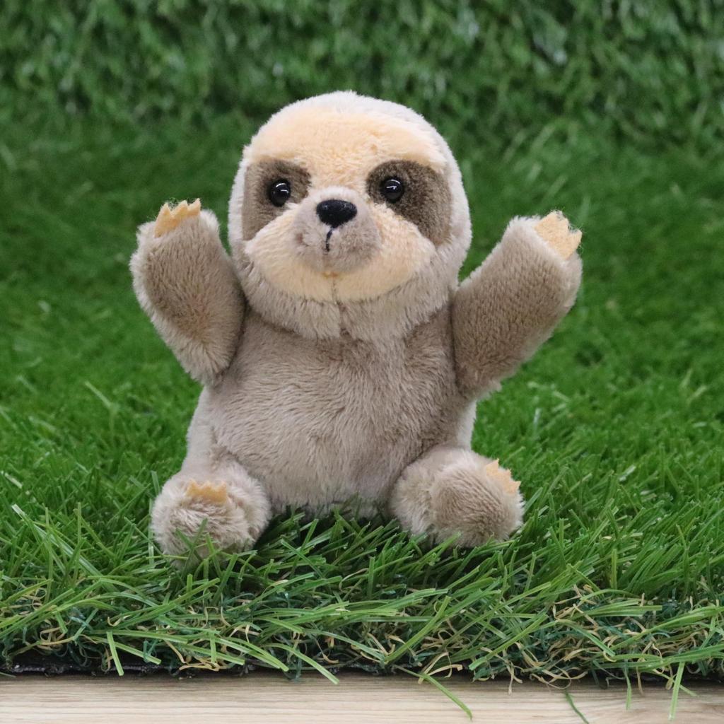 Takeoff Intimidating Zoo Plush Sloth with Arms Raised in a Threatening Pose, Includes Ball Chain