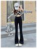 Women's Black High-Waist Micro-Flare Jeans, Spring/Summer 2025 Collection
