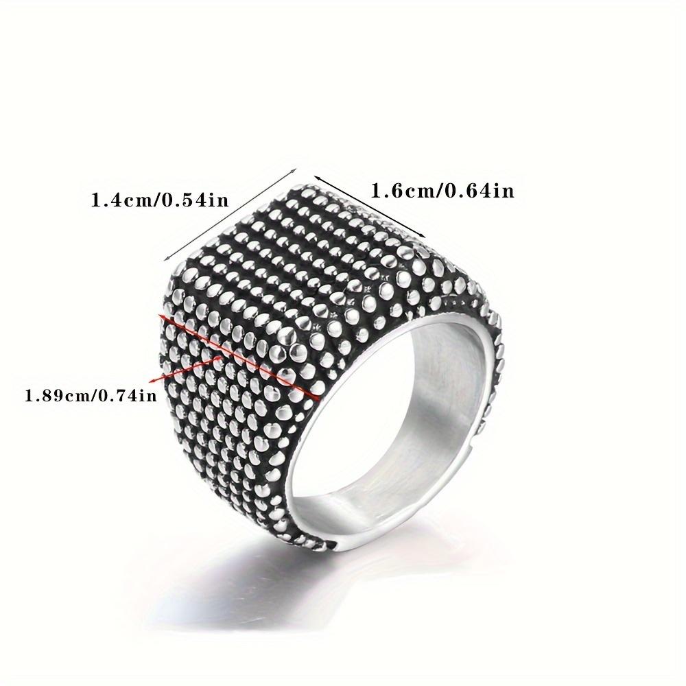 A Classic Non-fading Punk European and American Men's 304 Stainless Steel Willow Stud Ring Retro Personality Hip Hop Ring