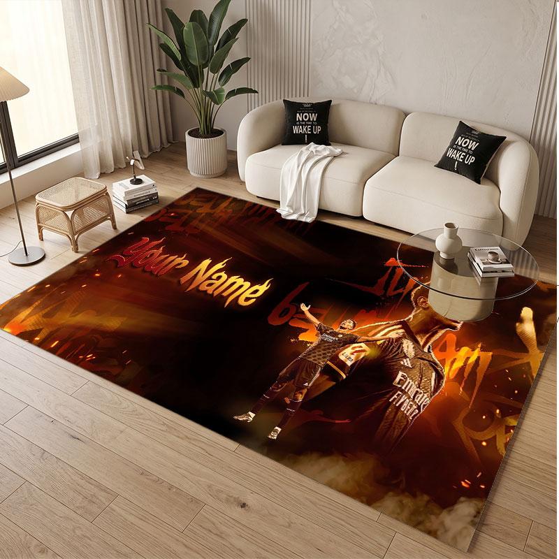 Custom Rug Jude Bellingham Pattern Print Name Text Soft Non‑Slip Floor Carpet for Home Indoor Decoration