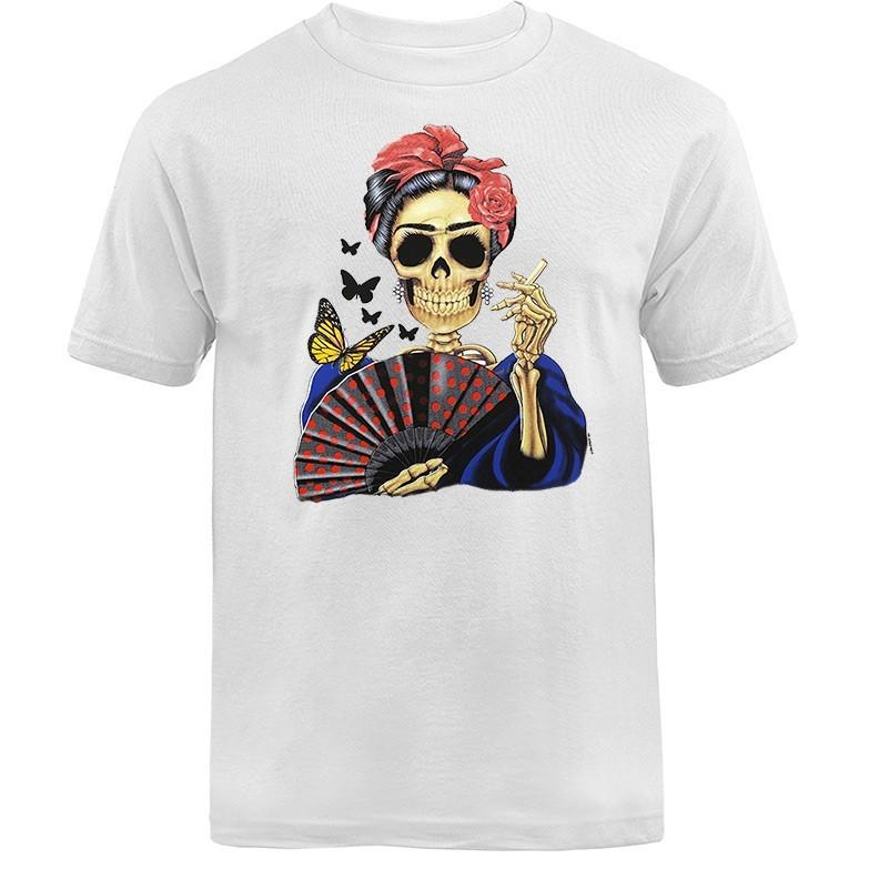 Frida Day of The Dead Skull Skeleton T-shirt S