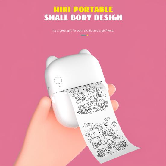 KI-Taschendrucker Tragbarer kabelloser Fotodrucker 1200mAh Tintenloser Thermodruck KI-Sprachsteuerung Mehrsprachige Unterstützung Kompakter Mini-Drucker