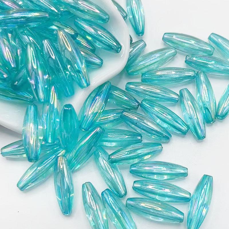 6x19mm Iridescent AB Oval Water Drop Acrylic Beads for DIY Handmade Crafts