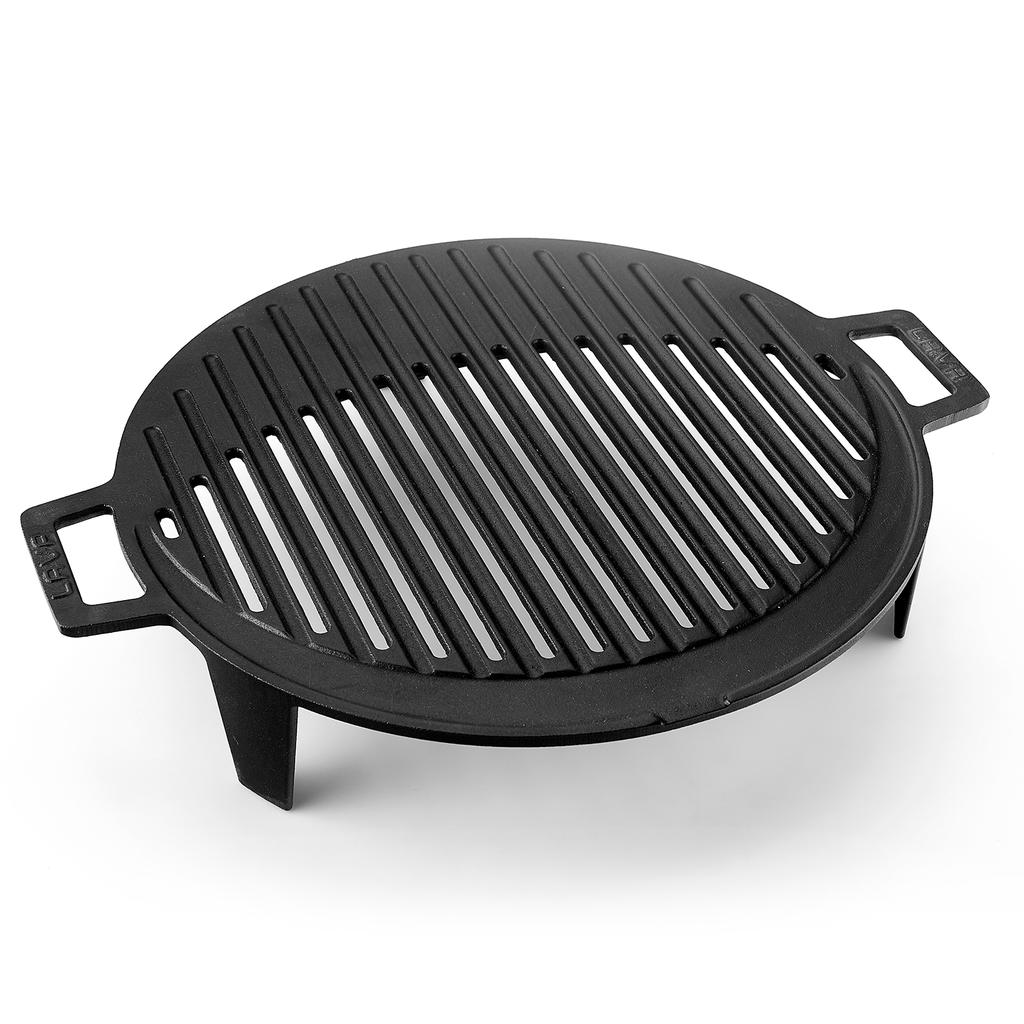 Lava Cast Iron Round Barbecue Grill. Dual Handle, Dia. Ø 37cm.