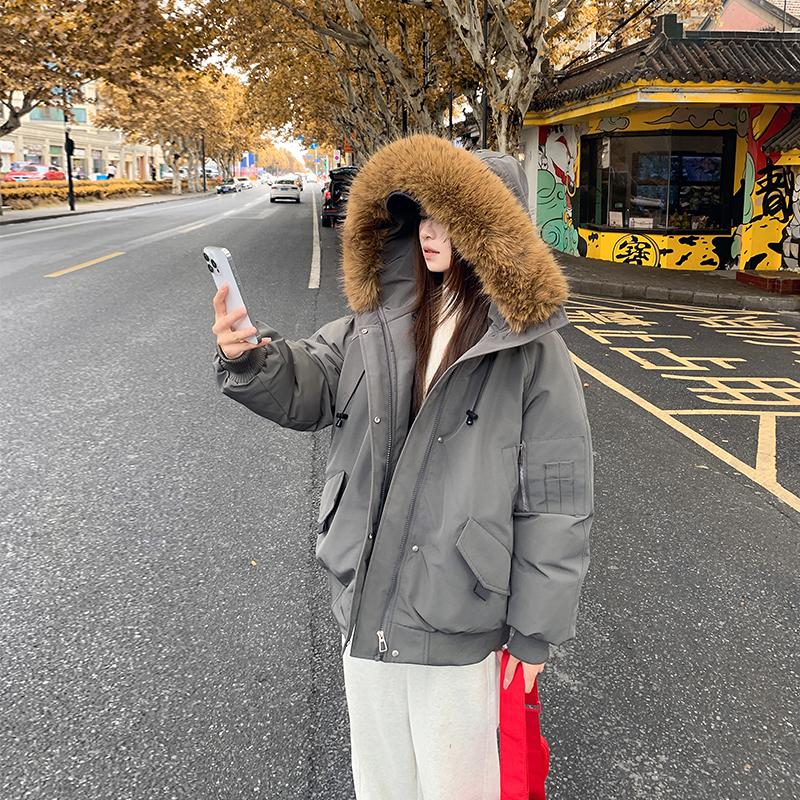 Autumn Winter Thicken Warm Parka Women Casual Sweety Solid Color Big Pocket Loose Hooded Coat Jackets Outwear