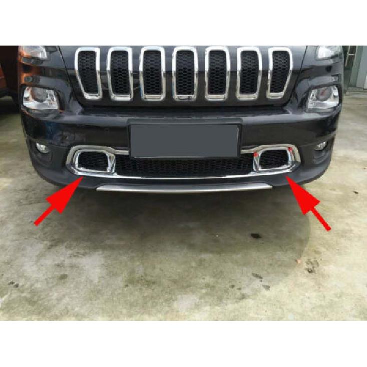 Front Small Grille Cover Trim FOR 2014-2018 Jeep Cherokee Grilles Molding 2PCS