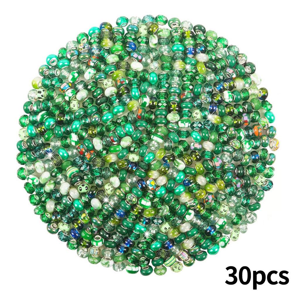 Mărgele cu găuri mari în stil european de rășină 30/50/100, margele distanțiere pentru producția de bijuterii, diverse margele mari europene libere și colorate